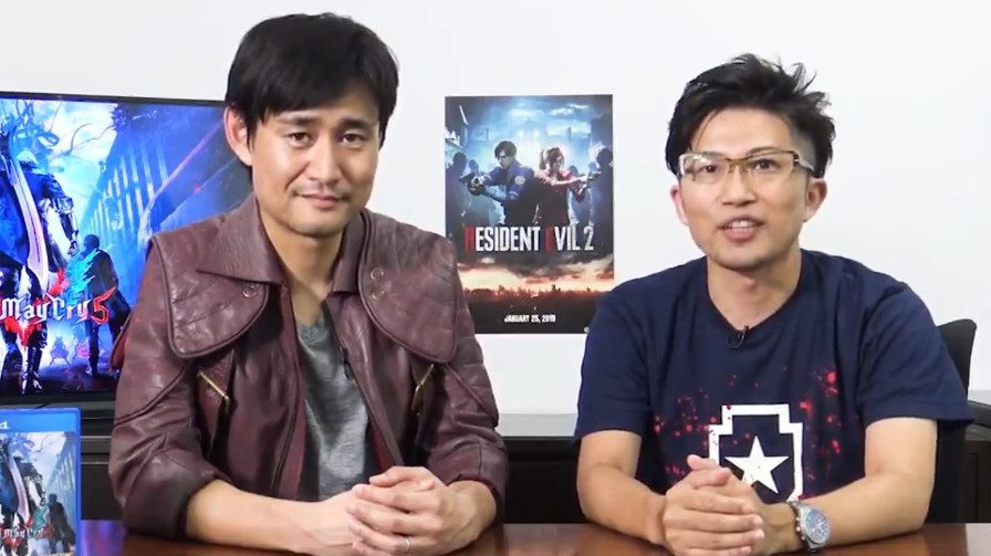 Yoshiaki Hirabayashi, produtor de Resident Evil 2, e Michiteru Okabe, produtor sênior de Devil May Cry 5 Brasil Game Sho 2018